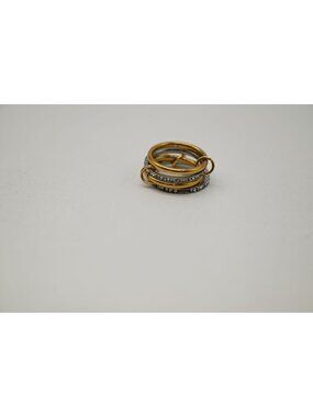 NWOT Josslyn Stainless Steel Stackable Plain Band Rings Linked Layered Look